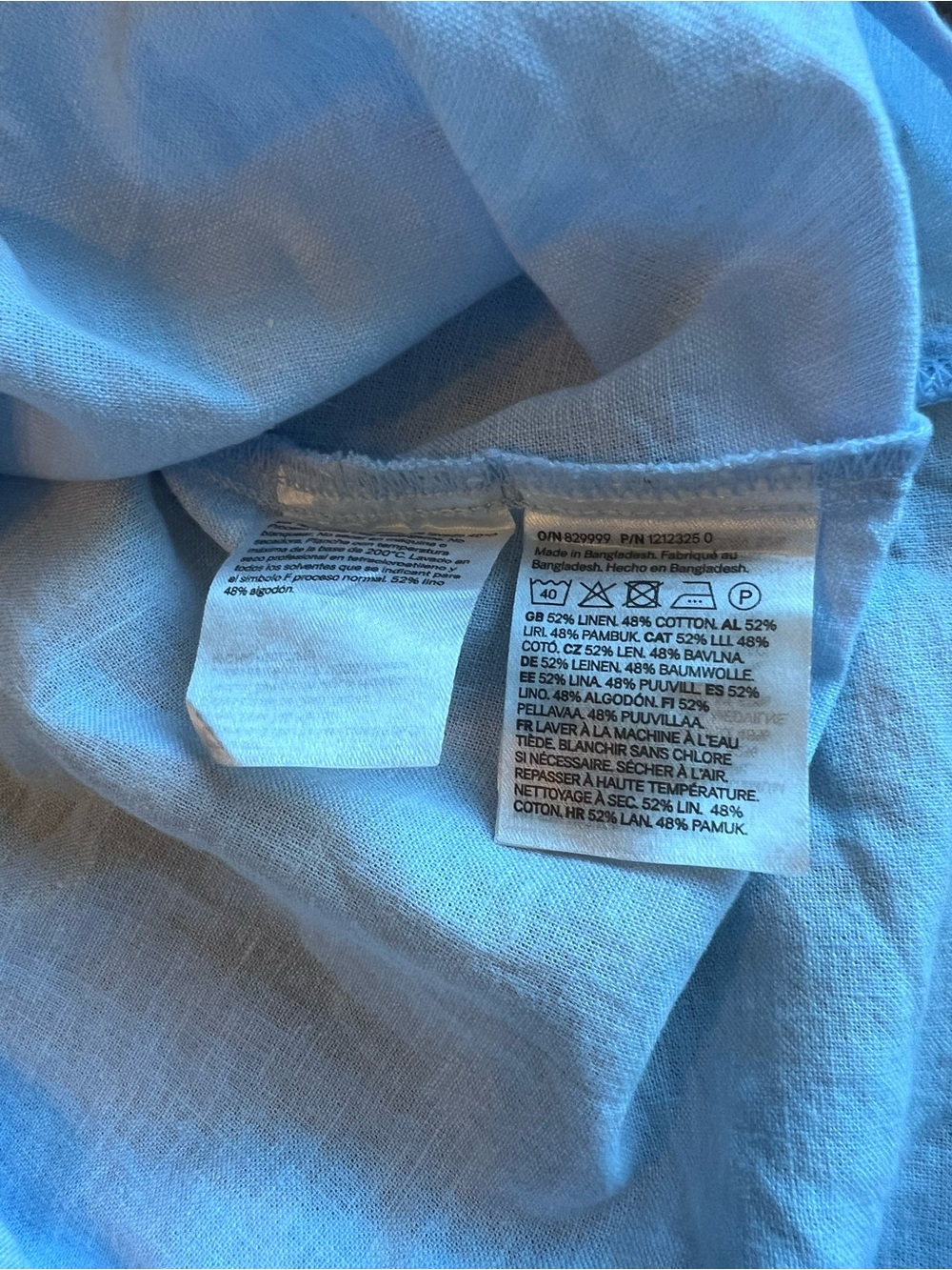 H&M Light Blue Ruffle Sleeve Button-Front Blouse - Picture 5 of 5